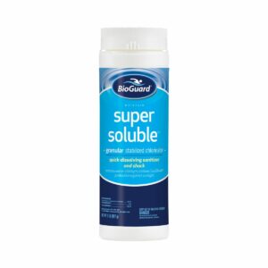 BioGuard Super Soluble: quick-dissolving, eliminates bacteria without upsetting the balance of the pool water.