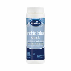 BioGuard Arctic Blue Shock: first step in winterizing your pool, killing off bacteria, algae, and other contaminants before the off-season.