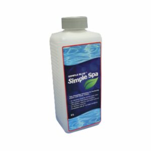 Simple Blue Simple Spa: compatible with all hot water sanitizers - lifts biofilm, calcium, and scale build-up for removal by your spa filter.